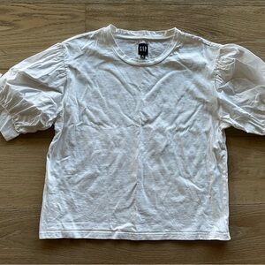 GAP White Crewneck Tee with Navy Label